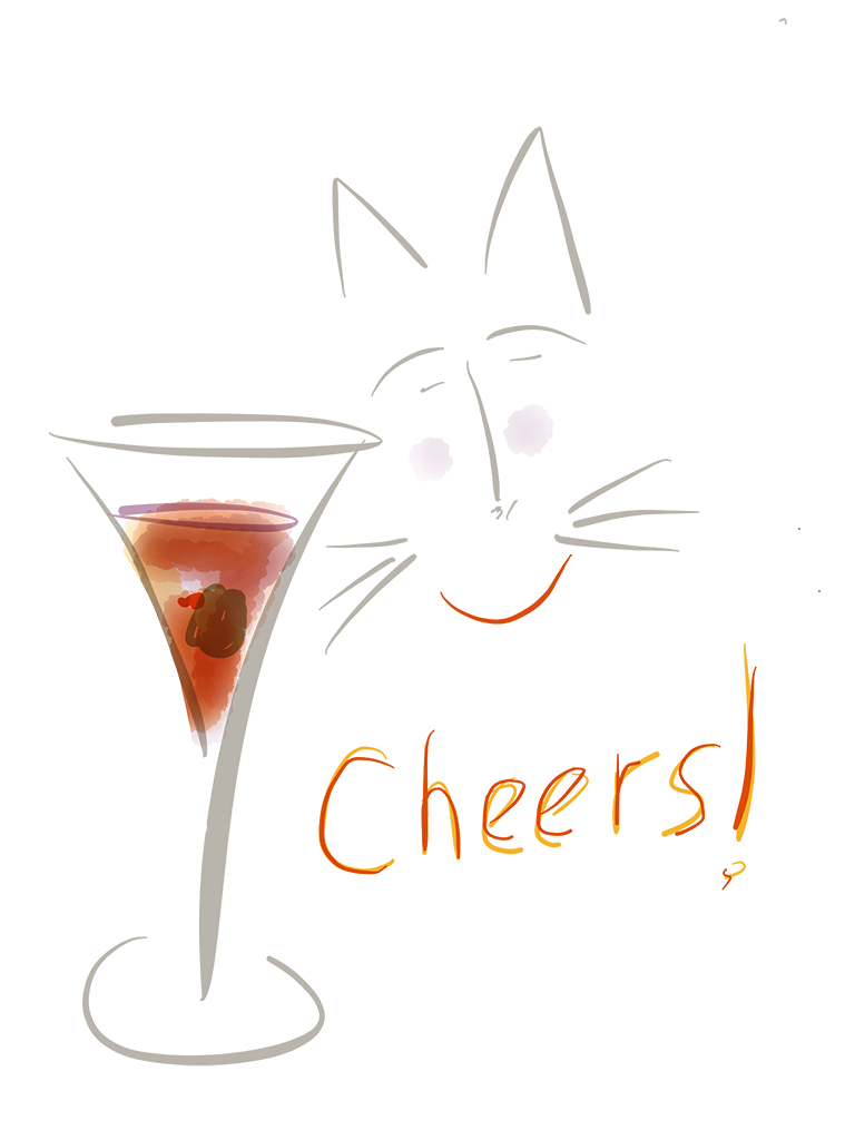 Martini Cat says Cheers!